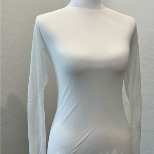 Petit Pois Sheer White Long Sleeve Top | Lightweight Layering Piece